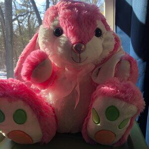 15-inch Big Footed Bunny; Like New; No Tag; Pink; Fluffy; Easter; Squishy; Cute